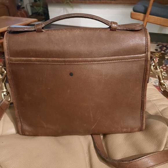 Coach Brown Leather Shoulder Bag with Gold Accents - Picture 8 of 12